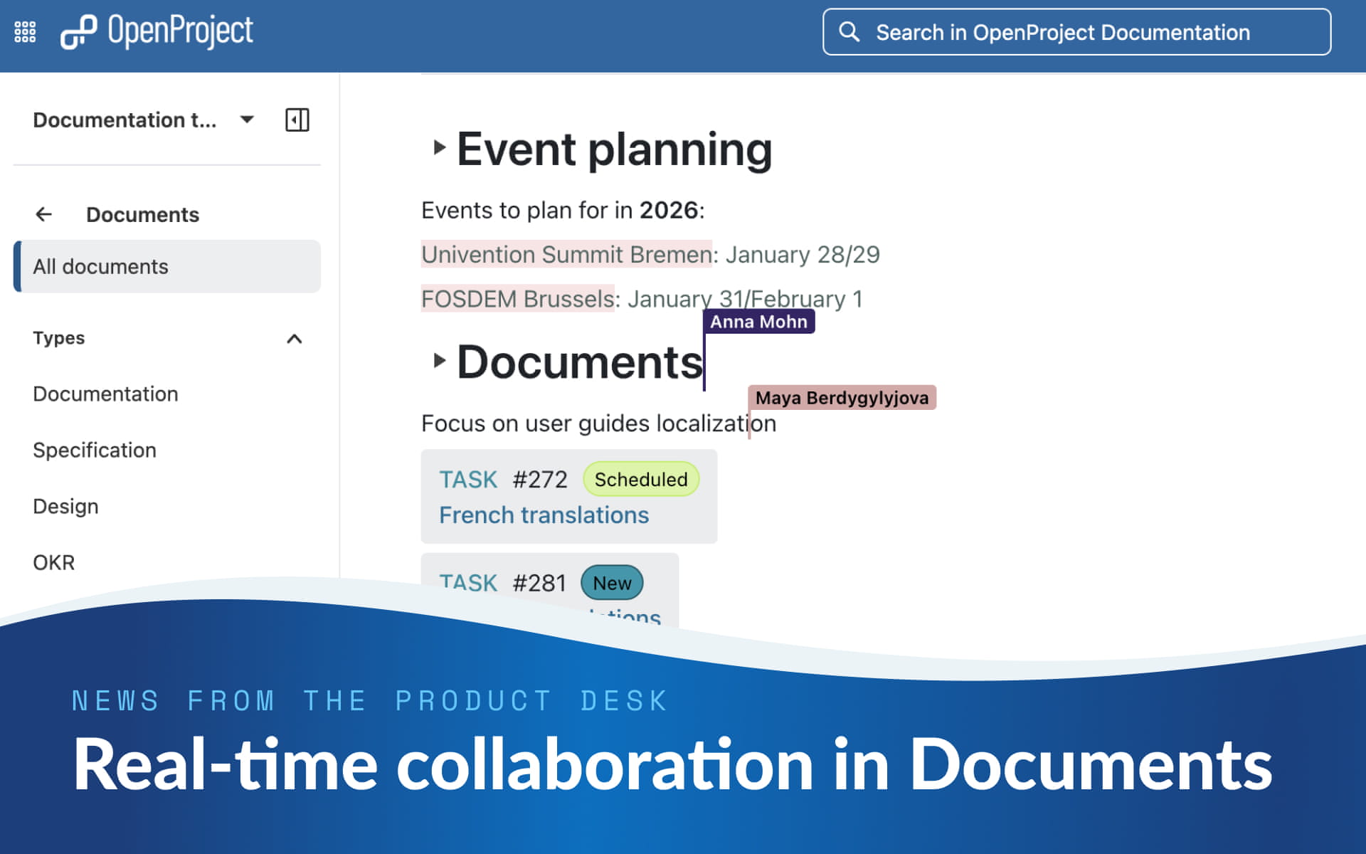 News from the Product Desk: Real-time collaboration in Documents