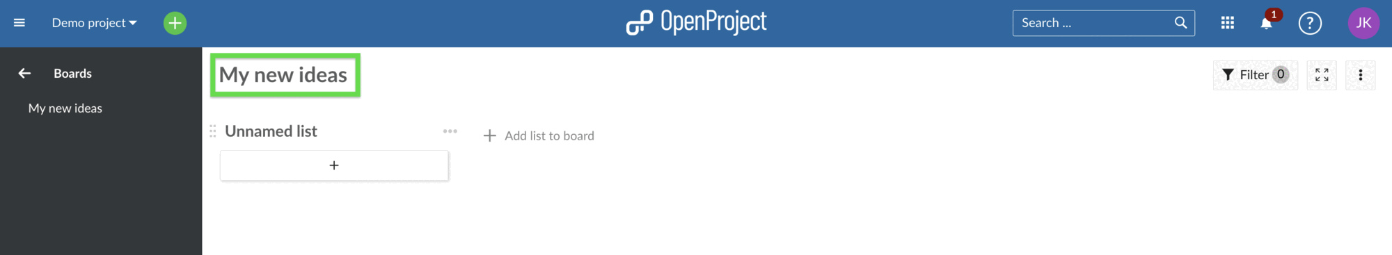 boards title