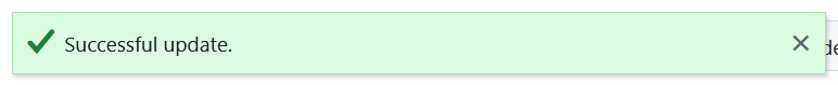 A green toast indicating successful date picker update in OpenProject