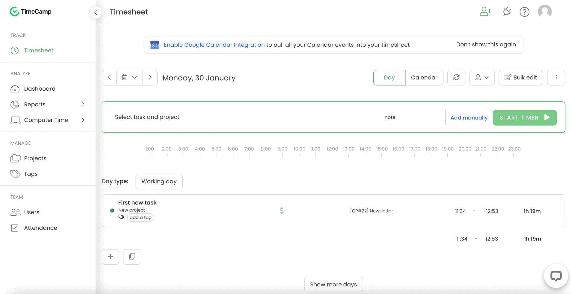 TimeCamp Timesheet